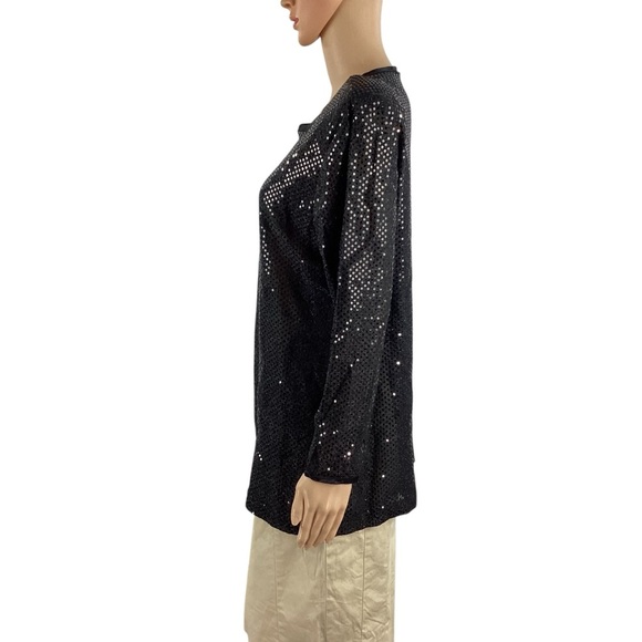 Vintage Authentics Anthony Mark Hankins Black Sequin Pullover Top Small - Picture 4 of 6